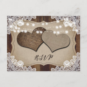 Rustisch Land Wedding RSVP Briefkaart Meal Choice