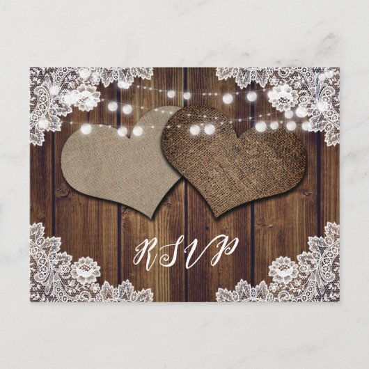 Rustisch Land Wedding RSVP Briefkaart Meal Choice (Voorkant)