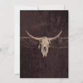 Rustisch Land Western Bruine Bull Skull Aankondiging (Achterkant)