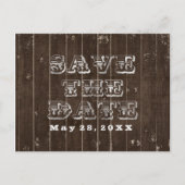 Rustisch land Western huwelijk BEWAAR DATUM Aankondigingskaart (Voorkant)