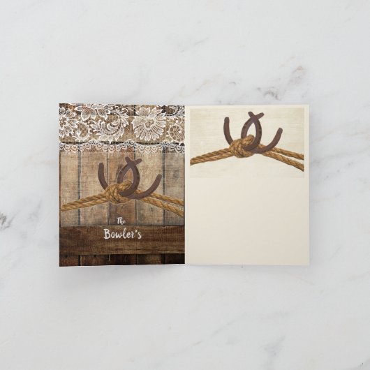 Rustisch land Westerne bruiloft Hartelijk dank Bedankkaart (Binnen)