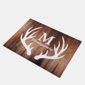 Rustisch Land White Deer Antlers Barn Wood Planks Deurmat (Schuin)