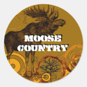 Rustisch land Wilde Moose Land Ronde Sticker (Voorkant)