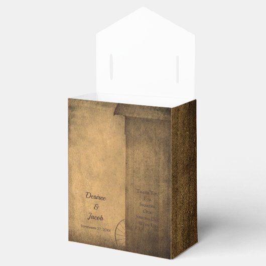 Rustisch Land Wood Barn  Western huwelijk Bedankdoosjes (Geopend)