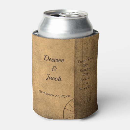 Rustisch Land Wood Barn Western huwelijk Blikjeskoeler (Blikje Voorkant)