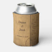 Rustisch Land Wood Barn Western huwelijk Blikjeskoeler (Blikje Achterkant)