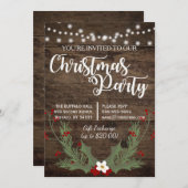 Rustisch Land Wood met Kerstmis Holly Kaart (Voorkant / Achterkant)