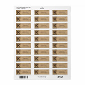 Rustisch Land Wood Monogram Retouradres Etiket (Full Sheet)