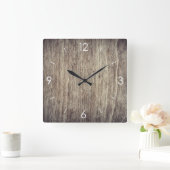 Rustisch Land Wooden Decor Vierkante Klok (Huis)