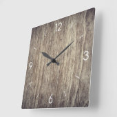 Rustisch Land Wooden Decor Vierkante Klok (Hoek)