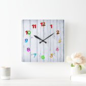  Rustisch Land Wooden Decor Vierkante Klok (Huis)