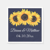 Rustisch land - Zonnebloemen Blauwe cocktail Napki Servet (Voorkant)