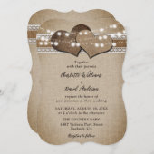 Rustisch landburlap trouwerij kaart (Voorkant / Achterkant)