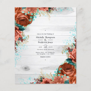 Rustisch landelijk Barn Coral en Blauwgroen Floral Flyer