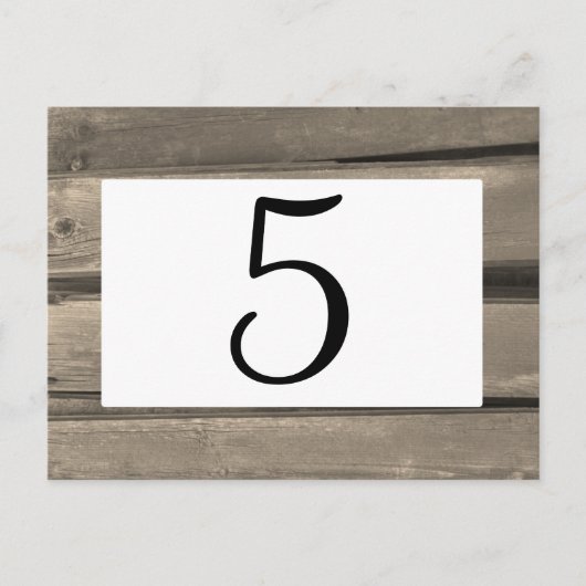 Rustisch landelijk nummer van het houtweddenwedden briefkaart (Voorkant)