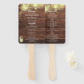 Rustisch landelijke Mason Jar Lights Wedding Progr Handwaaier (Voorkant en achterkant)