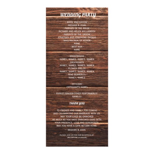 Rustisch landelijke Mason Jar Lights Wedding Progr Reclamekaart (Achterkant)