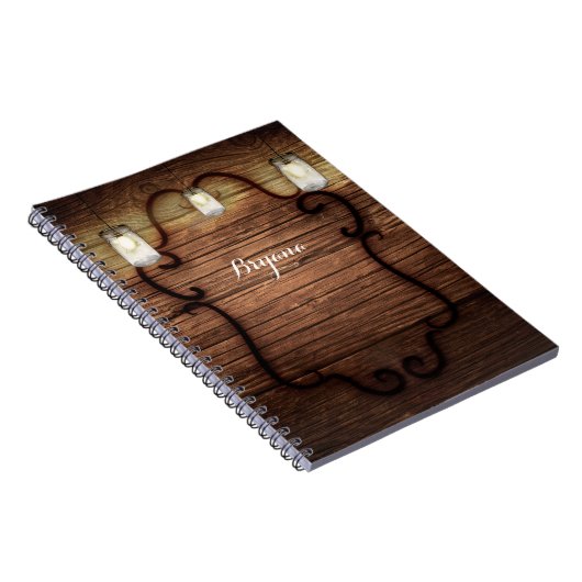 Rustisch landhout en lichte Mason Jars Notitieboek (Rechterzijde)