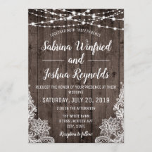 Rustisch landhoutwoord Lights Wedding