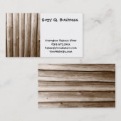 Rustisch landlog kajuit  hout visitekaartje (Voorkant / Achterkant)