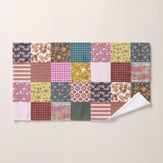 Rustisch landpatchwork - Quilt Pattern Bad Handdoek (Handdoek)