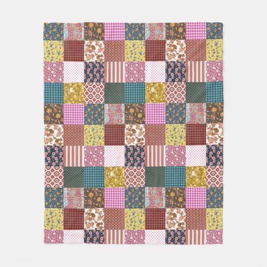 Rustisch  landpatchwork - Quilt Pattern Fleece Deken (Voorkant)