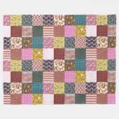 Rustisch  landpatchwork - Quilt Pattern Fleece Deken (Voorkant (Horizontaal))