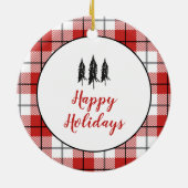 Rustisch landrode witte en zwarte flatpanel keramisch ornament (Achterkant)