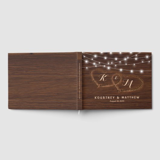 Rustisch landschap met houten hartslag gastenboek (Volledig)