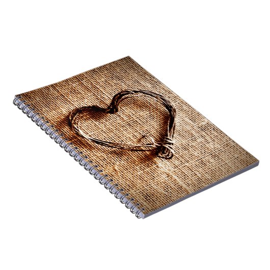 Rustisch landwijn — Hartelijk dank op Burlap afdru Notitieboek (Rechterzijde)