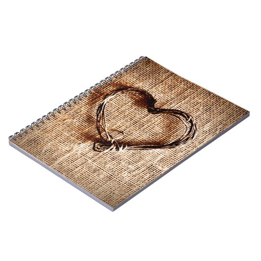 Rustisch landwijn — Hartelijk dank op Burlap afdru Notitieboek (Linkerzijde)