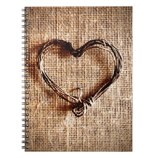 Rustisch landwijn — Hartelijk dank op Burlap afdru Notitieboek (Voorkant)