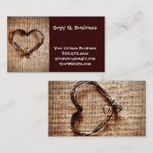 Rustisch landwijn — Hartelijk dank op Burlap afdru Visitekaartje (Voorkant / Achterkant)