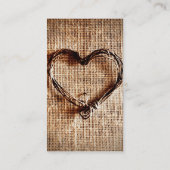 Rustisch landwijn — Hartelijk dank op Burlap afdru Visitekaartje (Achterkant)