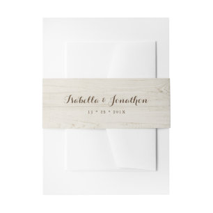 Rustisch licht hout uitnodigingen wikkel