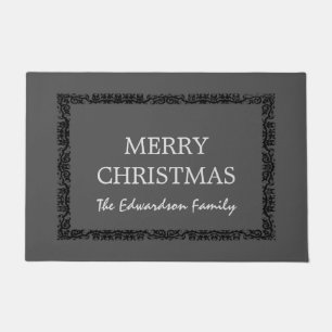 Rustisch  lijst Merry-kerstfamilienaam Deurmat