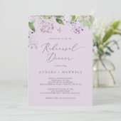Rustisch Lila | Lavender Rehearsal Dinner Kaart (Staand voorkant)