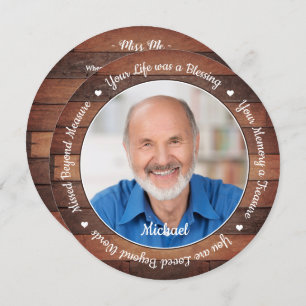 Rustisch Memorial Poem Funeral Prayer Kaart