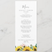 Rustisch menu Zonnebloem Eucalyptus Weddenschap (Voorkant)