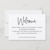 Rustisch met Names Welcome Wedding Gift Basket (Voorkant)