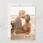 Rustisch minimalistisch legant hout en 5 foto's br kaart (Voorkant)