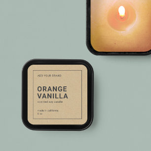 Rustisch minimalistisch Thin Grey Border Kraft Pro Vierkante Sticker