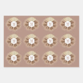 Rustisch monogram Neutrale Kleuren Warm Inpakpapier Vel (Voorkant 3)
