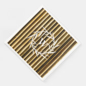 Rustisch monogram Neutrale Kleuren Warm Servet (Hoek)