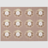 Rustisch monogram Neutrale Kleuren Warm Tissuepapier (Voorkant)