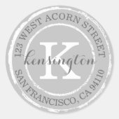  Rustisch Monogram | Rond adres Ronde Sticker (Voorkant)