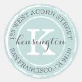 Rustisch Monogram | Rond adres Ronde Sticker (Voorkant)