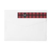 Rustisch monogram rood en zwart buffel patroonmono (Achterkant)