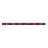 Rustisch monogram rood en zwart buffel patroonmono lint (Voorkant)