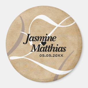 Rustisch  Monogram sparen de Datum Weddenschap Magneet